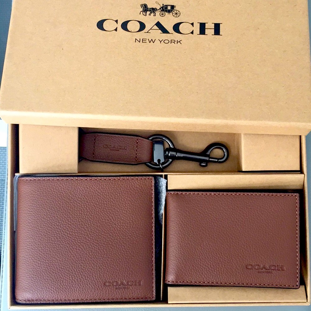 Nwt Coach Wallet And Card Case With Key Fob